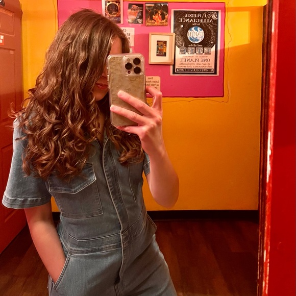 Evereve Rivet Utility Rebel denim jumpsuit, size S petite - Picture 5 of 9